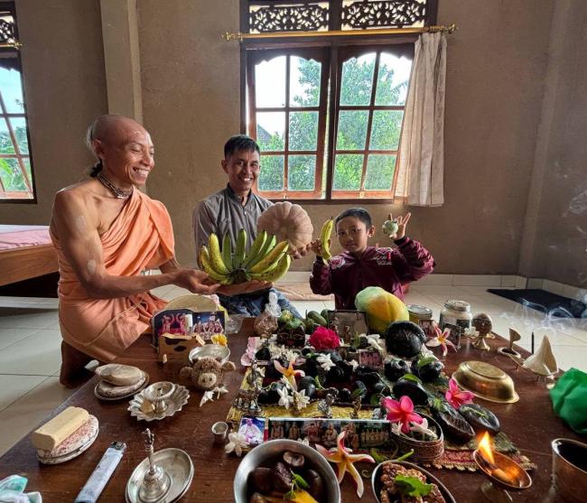 Garden produce offering in INDONESIA